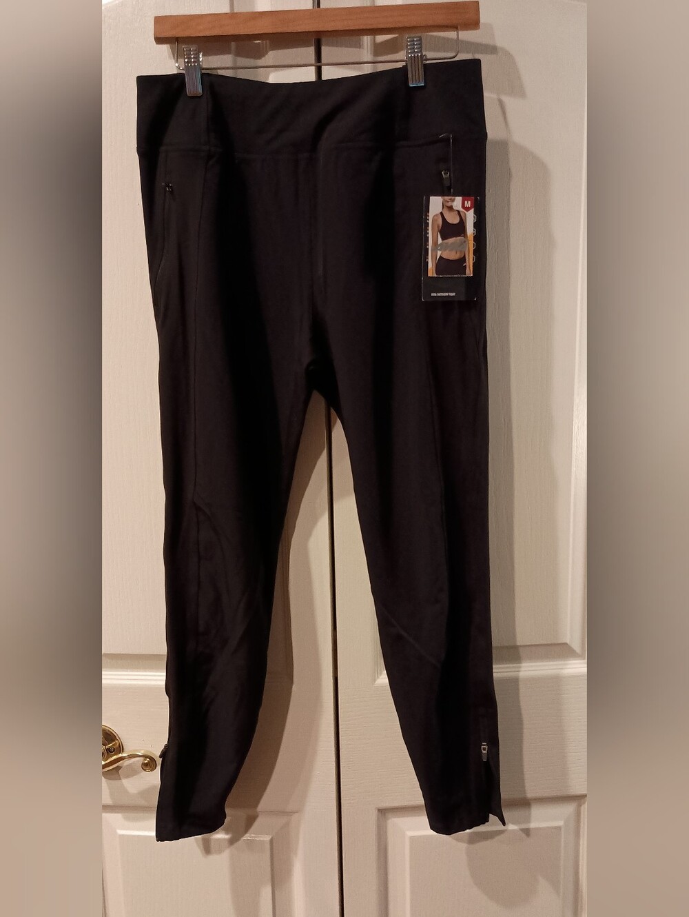 Avia Black Athletic Track Joggers with Zip Pockets